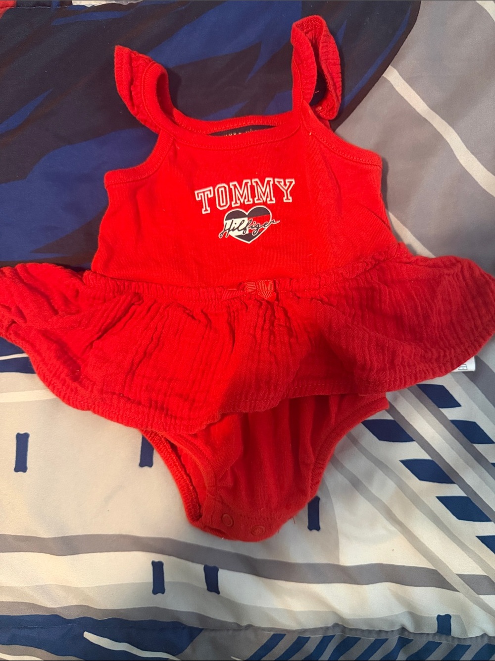 Tommy Hilfiger Red Infant Skirted Romper